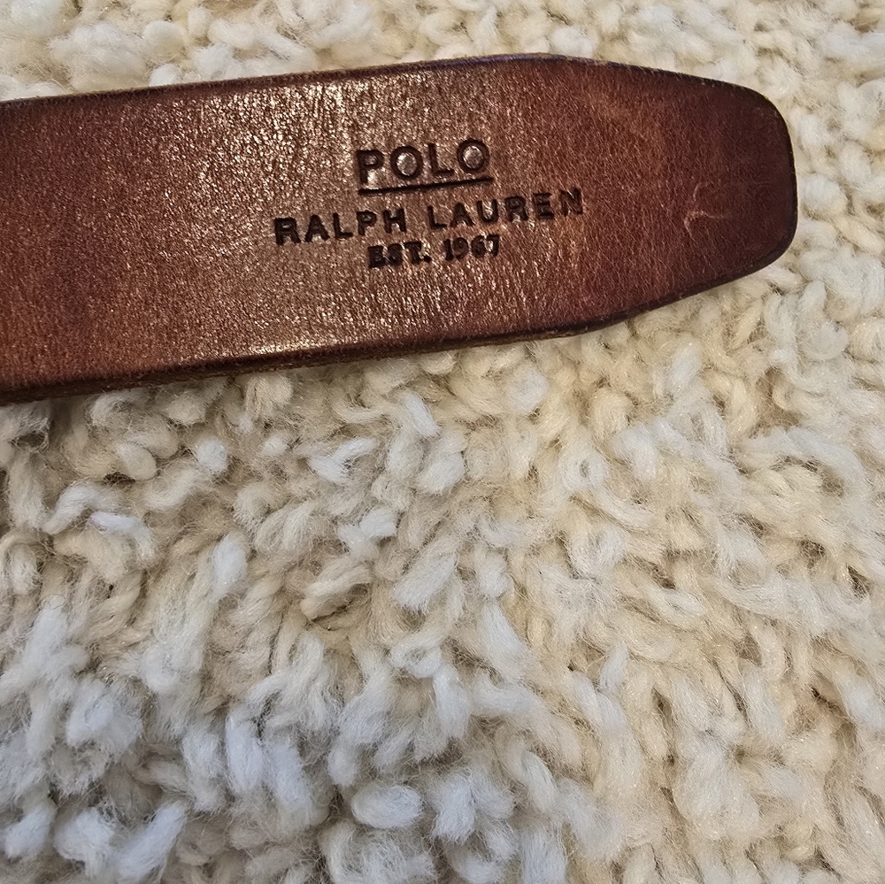 Vintage Polo Ralph Lauren Made In Italy Brown Leather Belt - Picture 5 of 8
